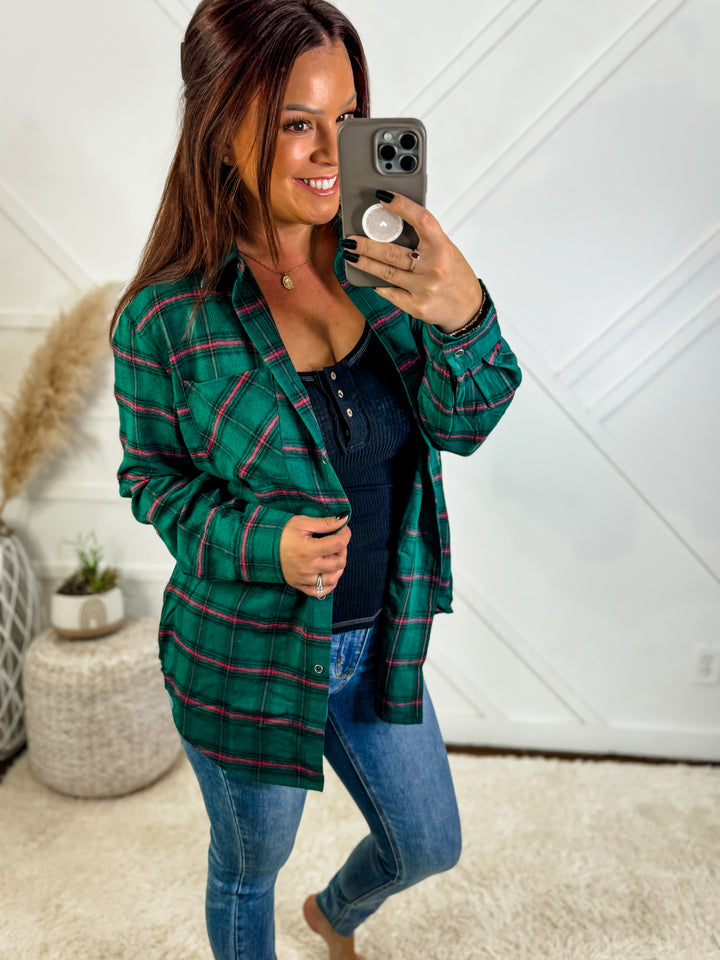 Grayce Long Sleeve Button Down Plaid Shirt