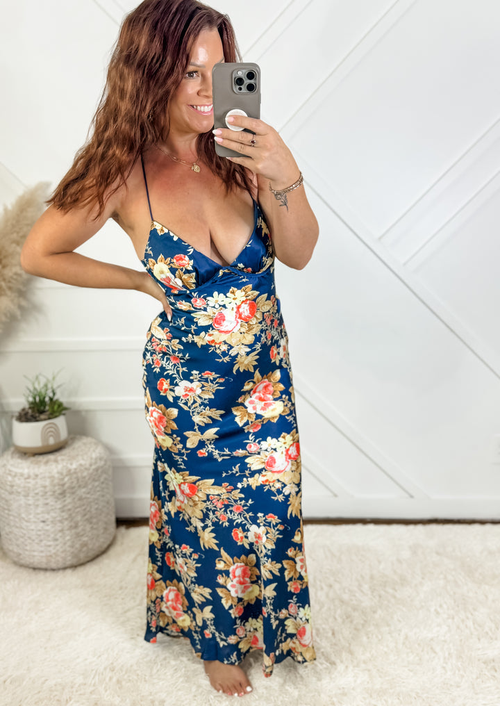 Ella Crisscross Floral Maxi Dress