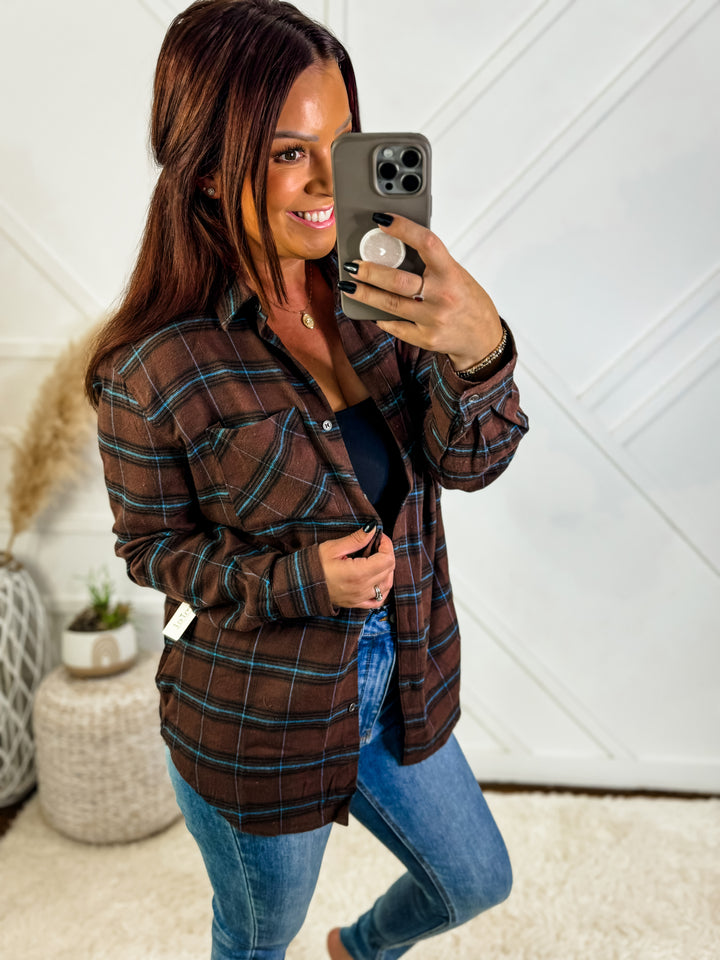 Grayce Long Sleeve Button Down Plaid Shirt