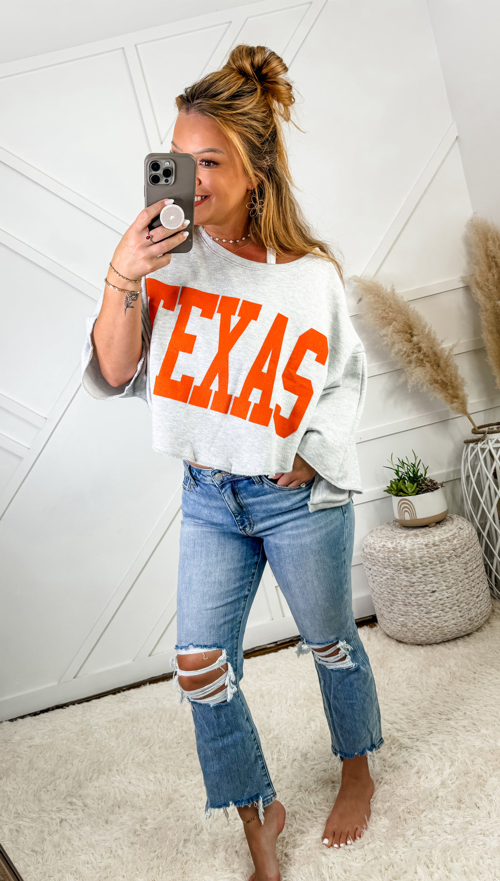 Texas Oversized Cropped Tee
