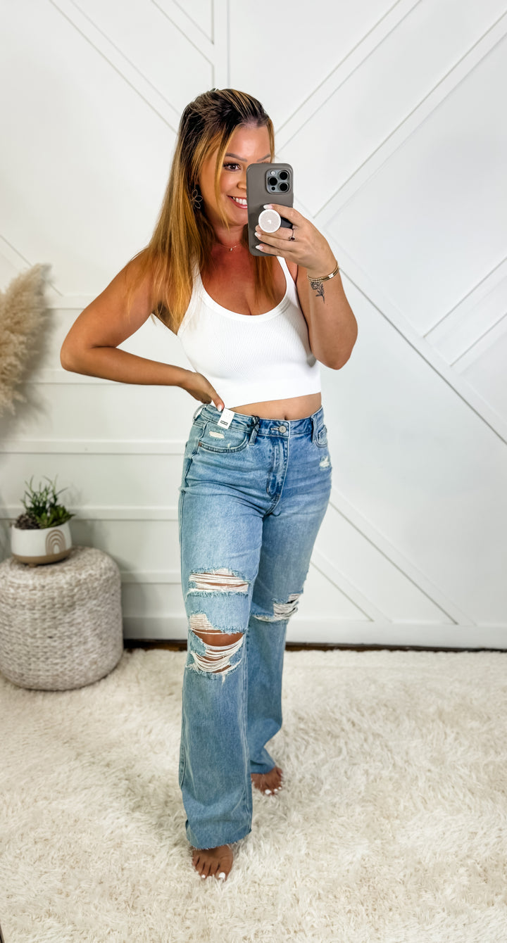 Judy Blue Rigid Magic 90's Destroy Straight Jeans