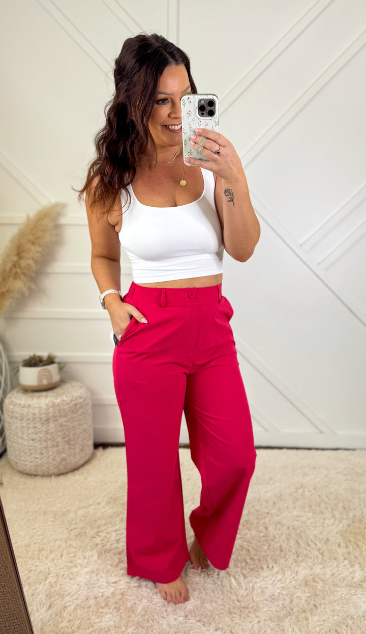 All My Love High Rise Elastic Back Wide Pants