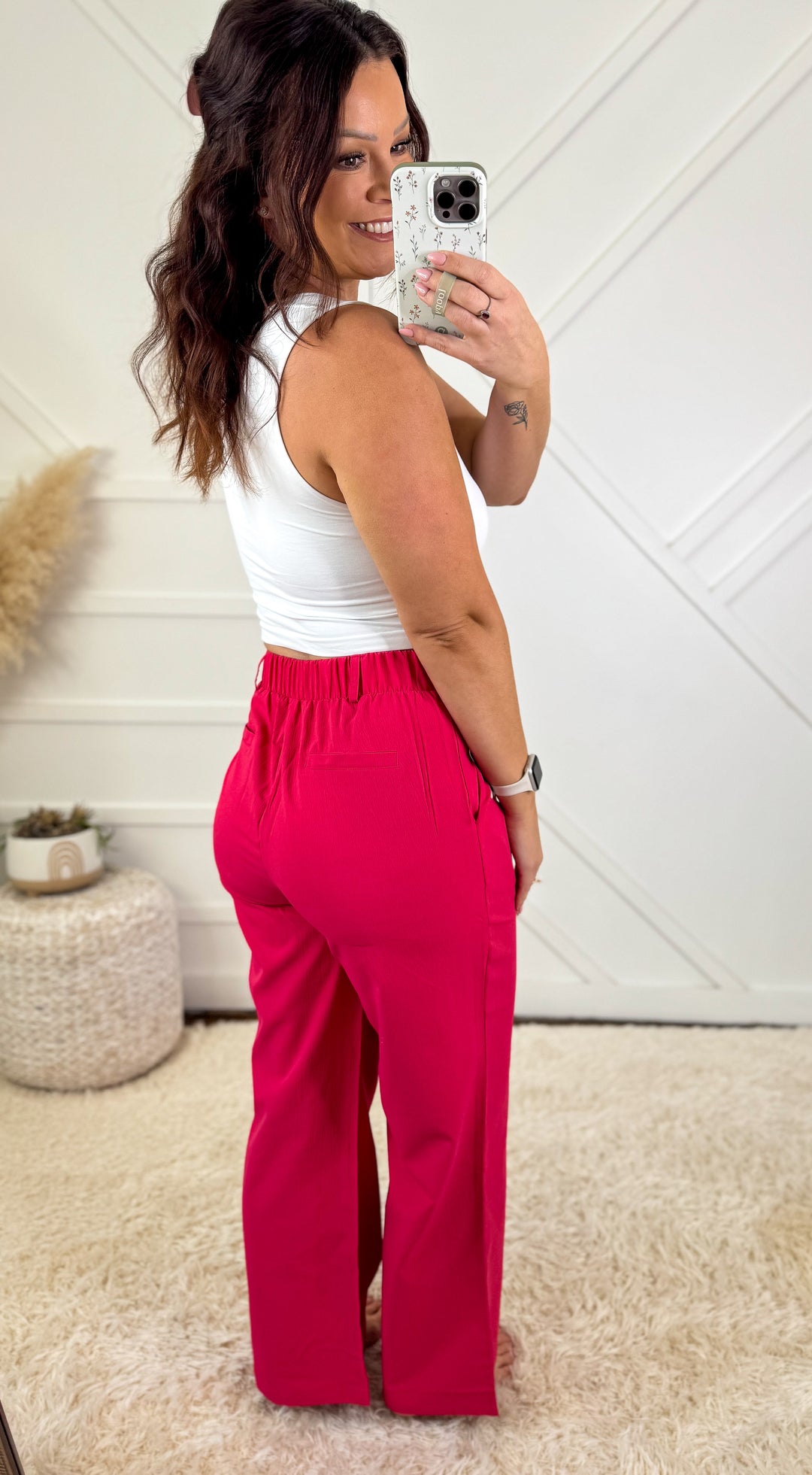 All My Love High Rise Elastic Back Wide Pants