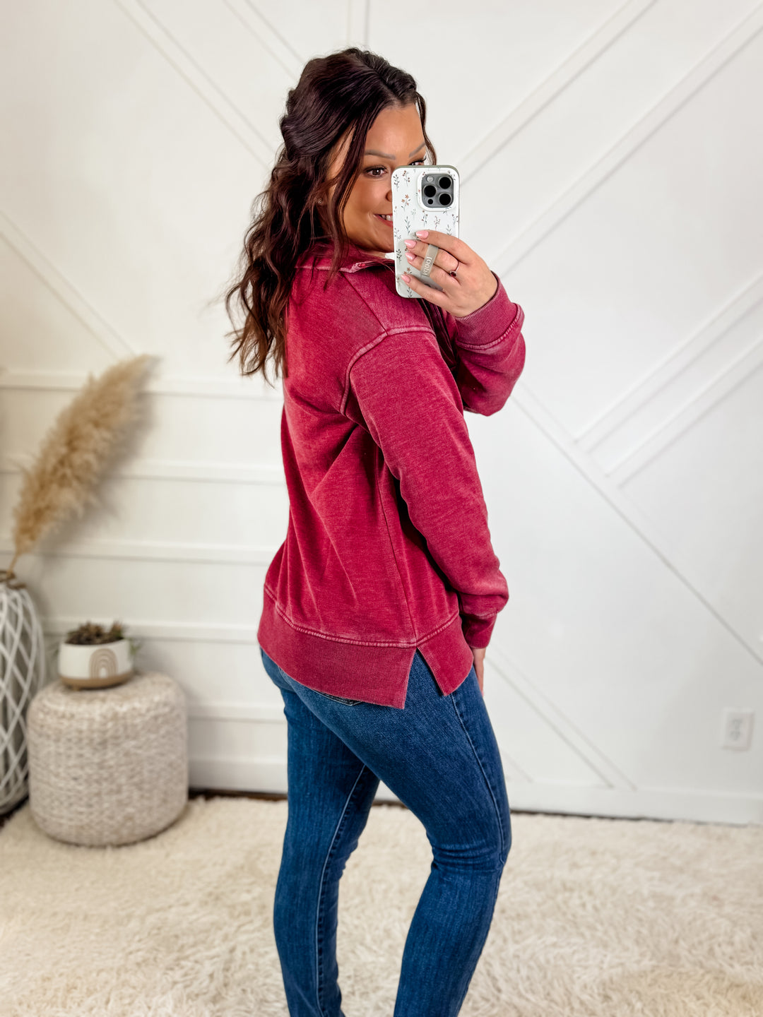 Isabella Half Zip Pullover Scarlett