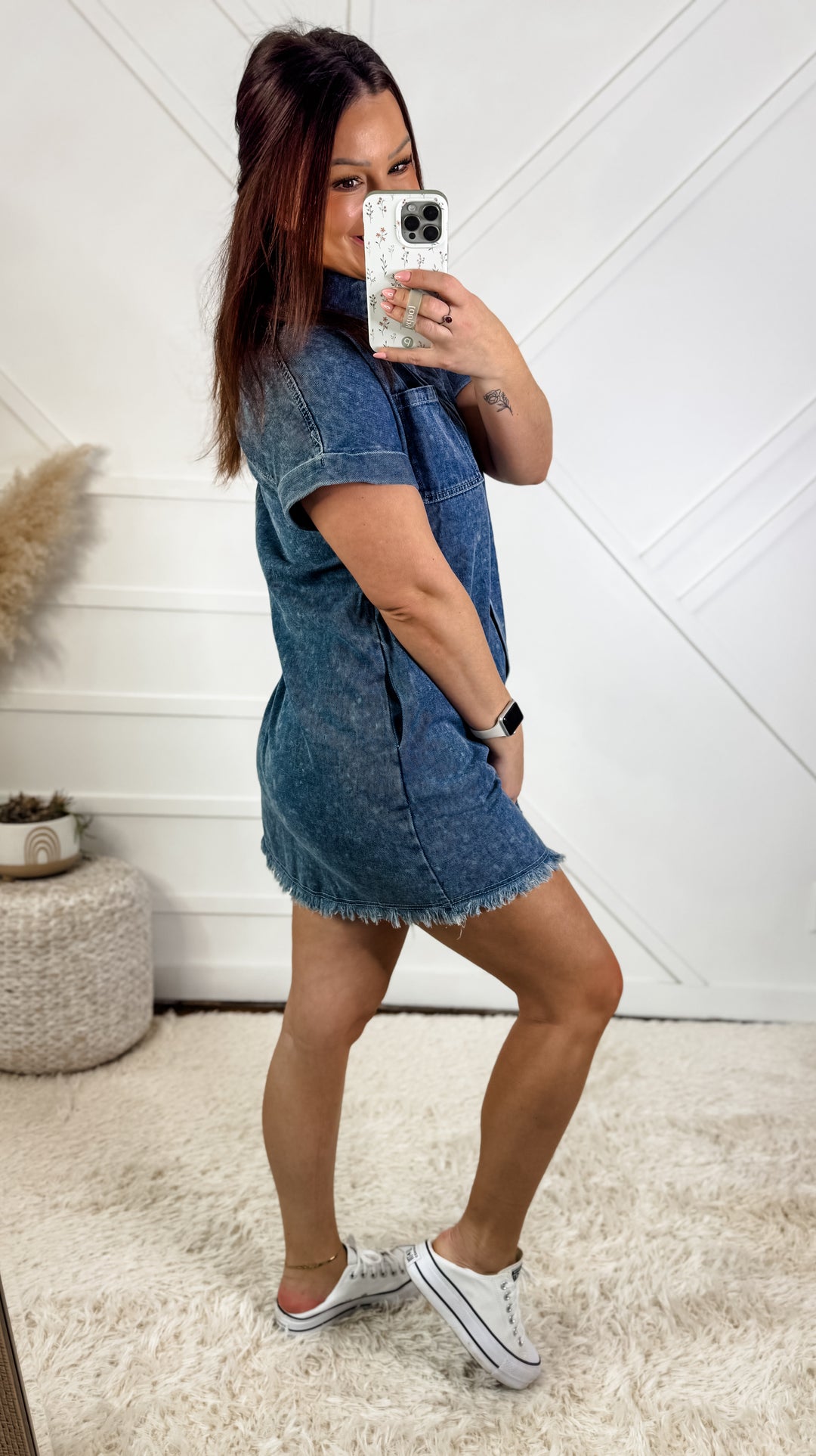 Lauren Chic Washed Denim Dress