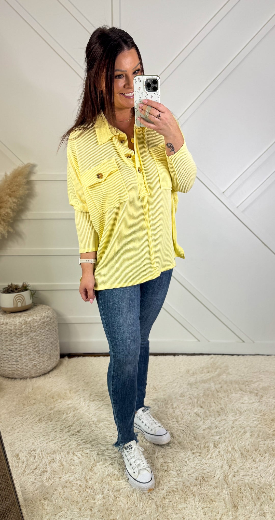 Jenni Oversized Button Detail Shirt