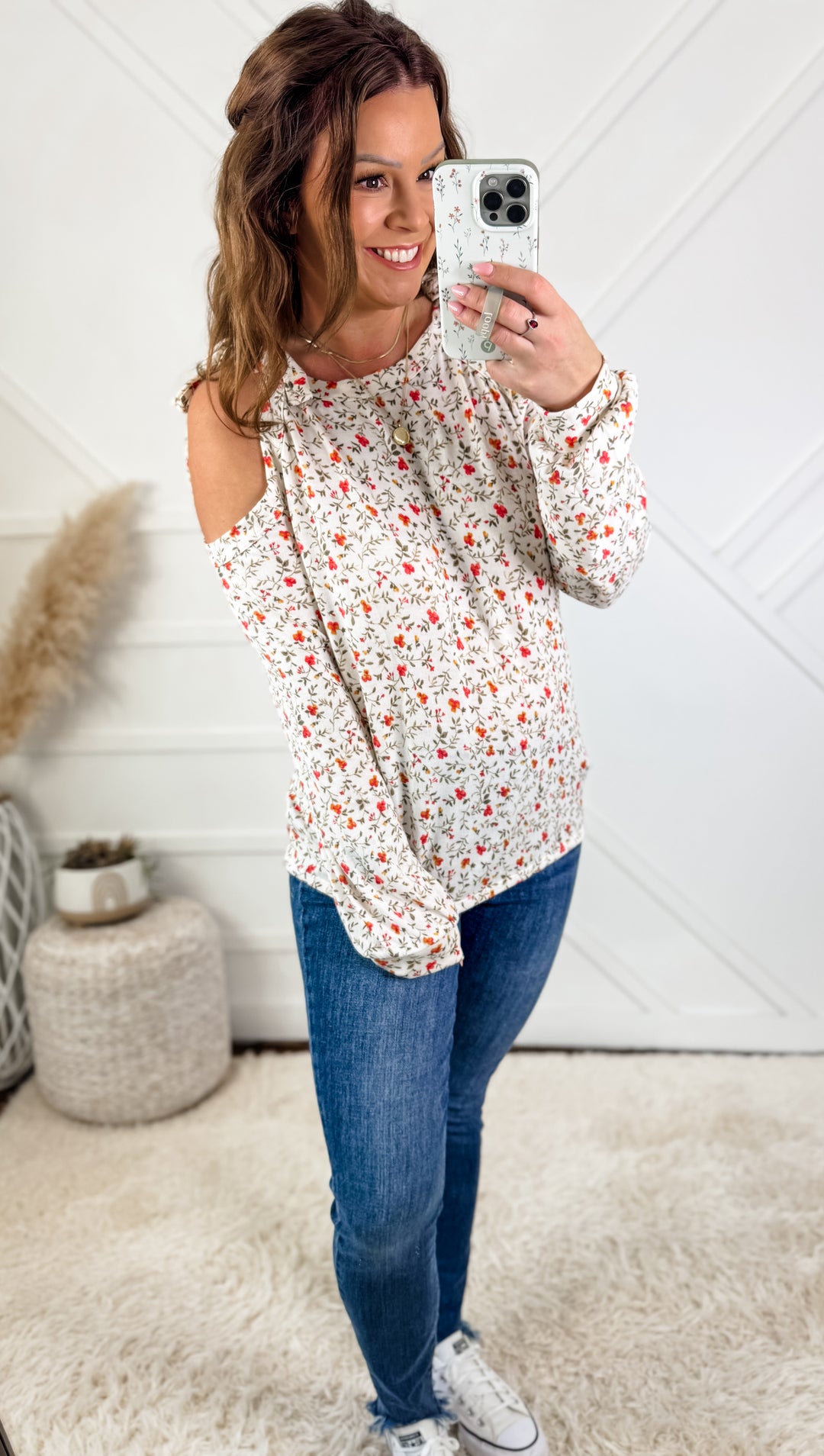 Callie Floral Cold Shoulder Top