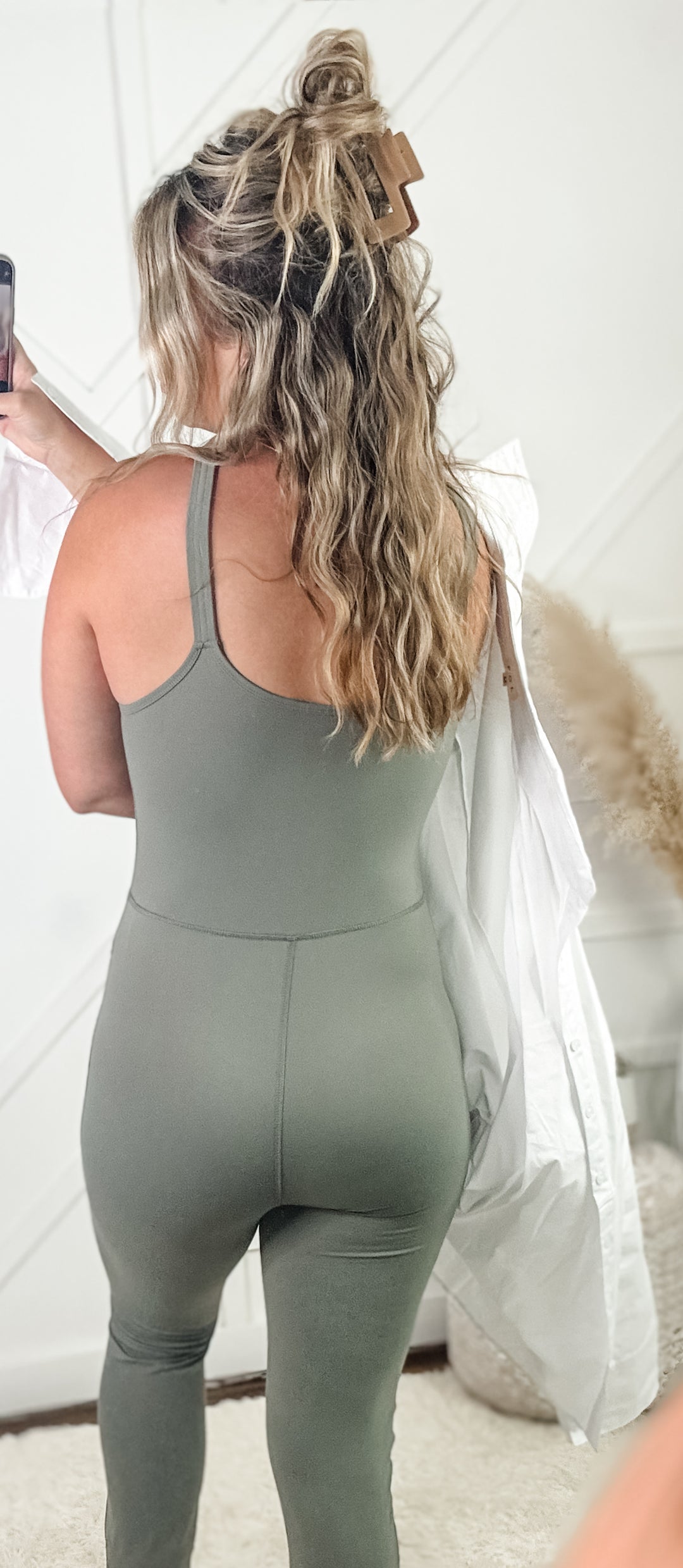 Allie Spandex Jumpsuit Olive