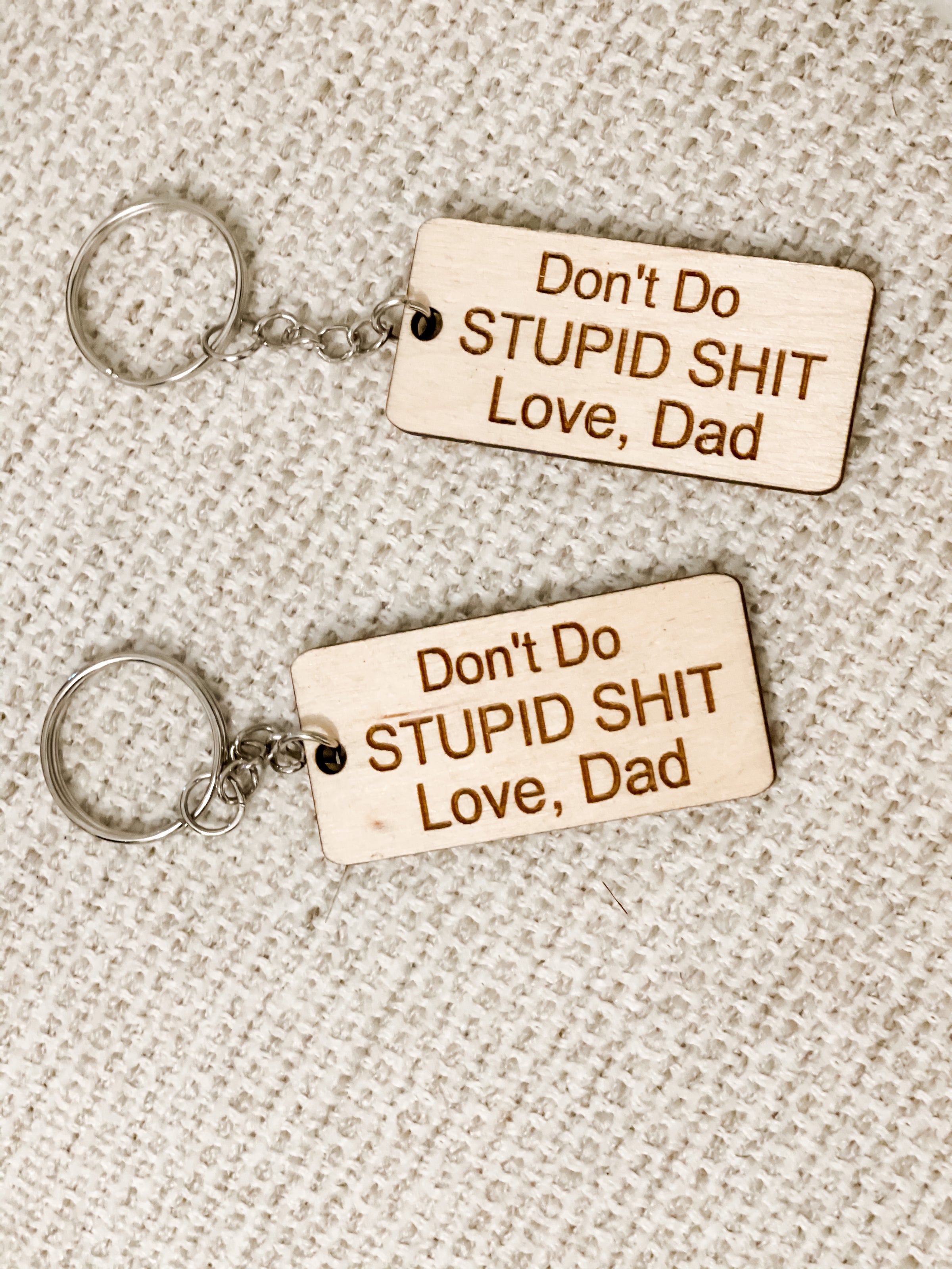 Make Good Choices & Don't Do Stupid Shit Love Mom & Dad Keychain - Cut –  Candidly K Handmade